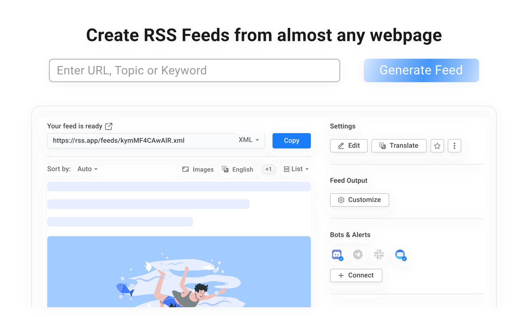 Plataforma RSS.app automatiza criação de feeds, widgets e bots para sites e redes sociais - Imagem do artigo original